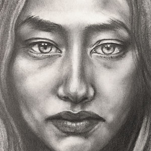 graphite portrait of a woman's face