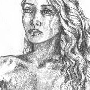 drawing of a woman and her fox