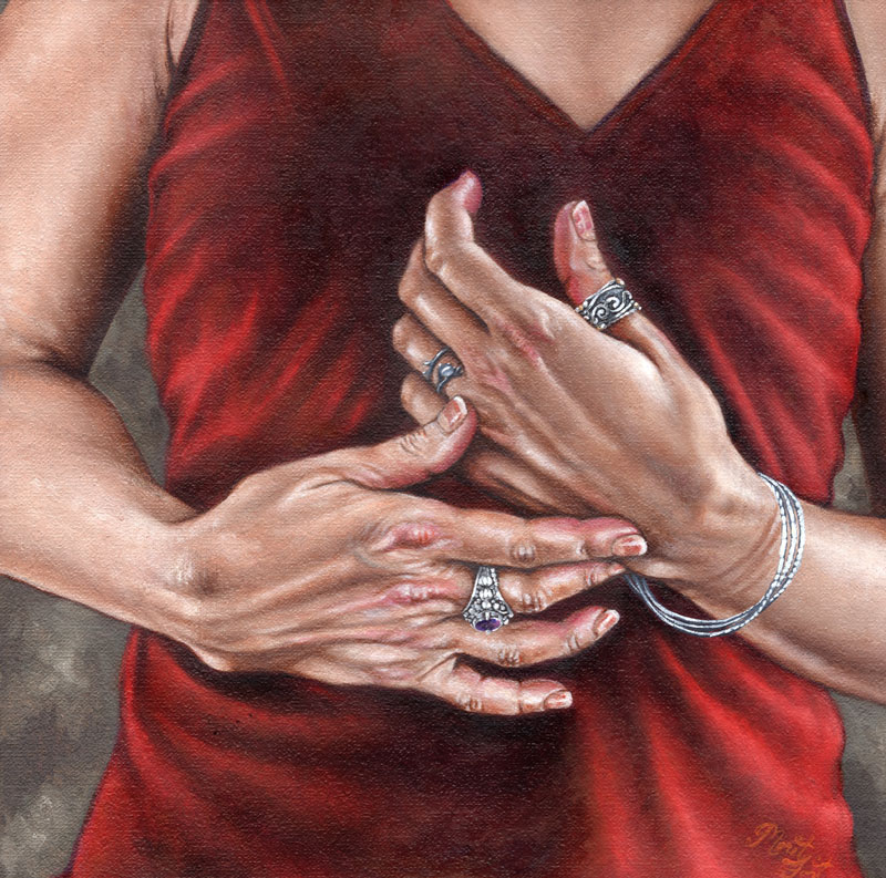 painting of the artist's hands