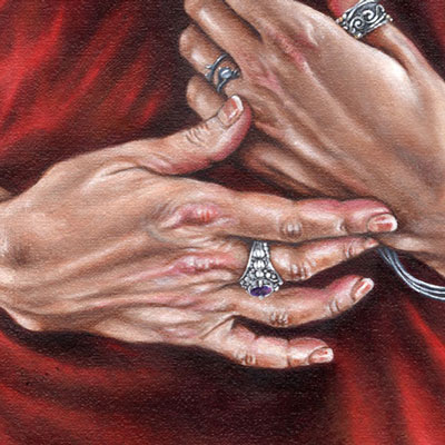 painting of the artist's hands