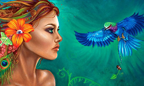 painting of a woman with her dreams in her hair