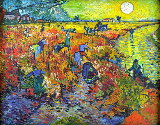 The Red Vineyard painting by Vincent Van Gogh