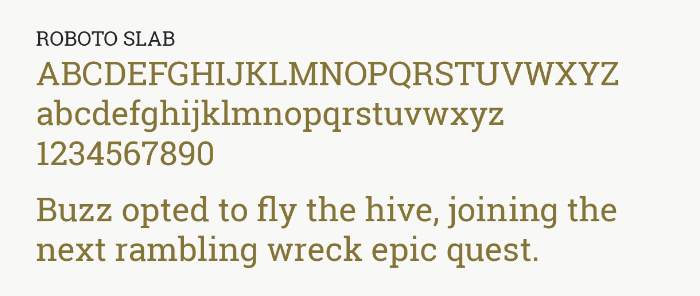 Roboto Slab type specimen
