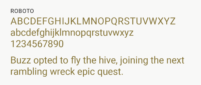 Roboto type specimen