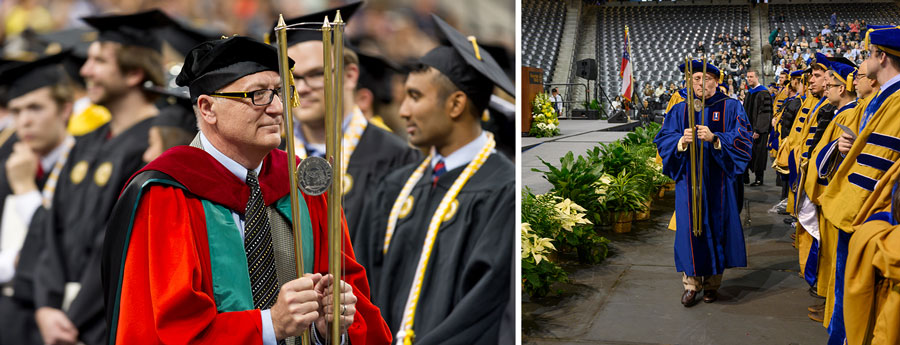 The Georgia Tech Mace being carried during commencement processional 