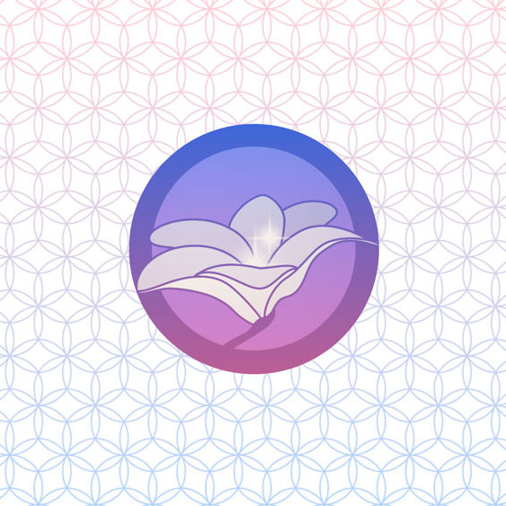 illustration of a purple flower sparkling from the center