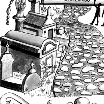 thumbnail of a cemetery watercolor