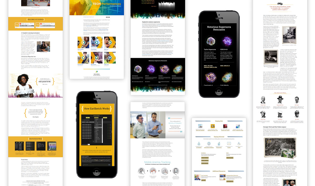 a collection of web layouts and mobile web layouts
