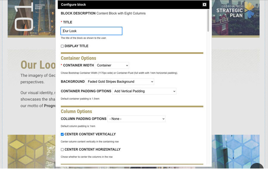 image of the content editor's view of a new Drupal content creation tool