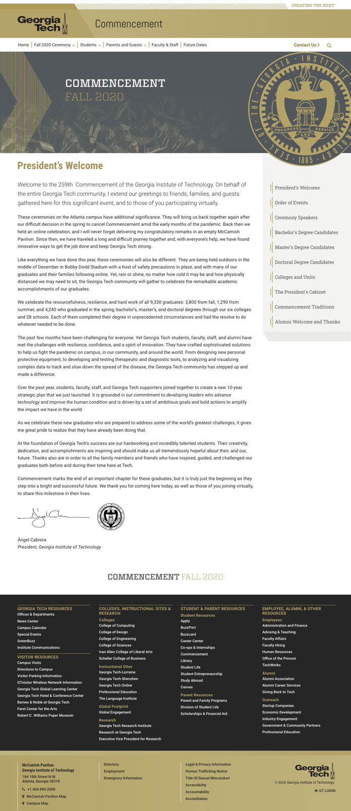 Georgia Tech Online commencement program