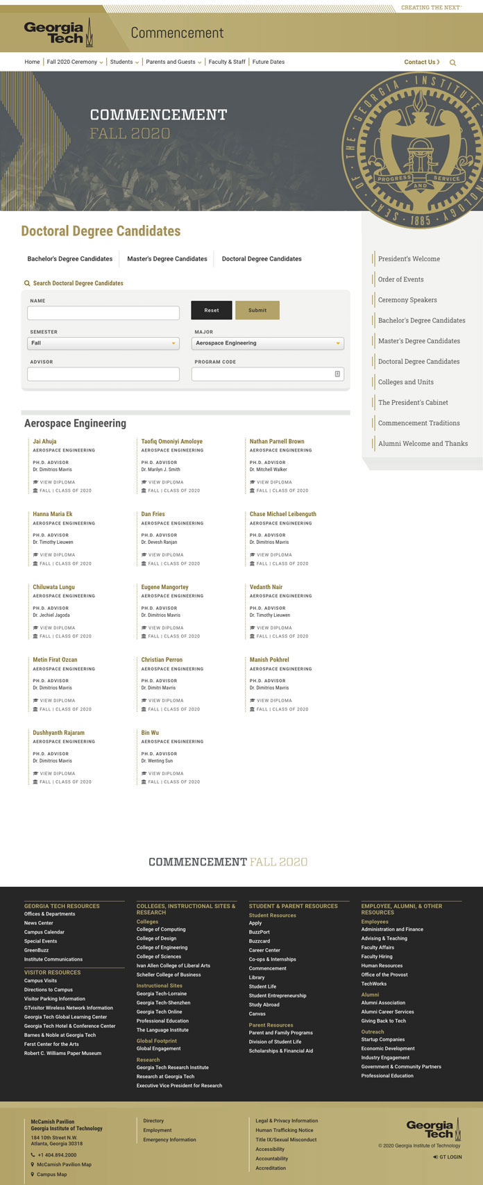 Georgia Tech Online commencement program