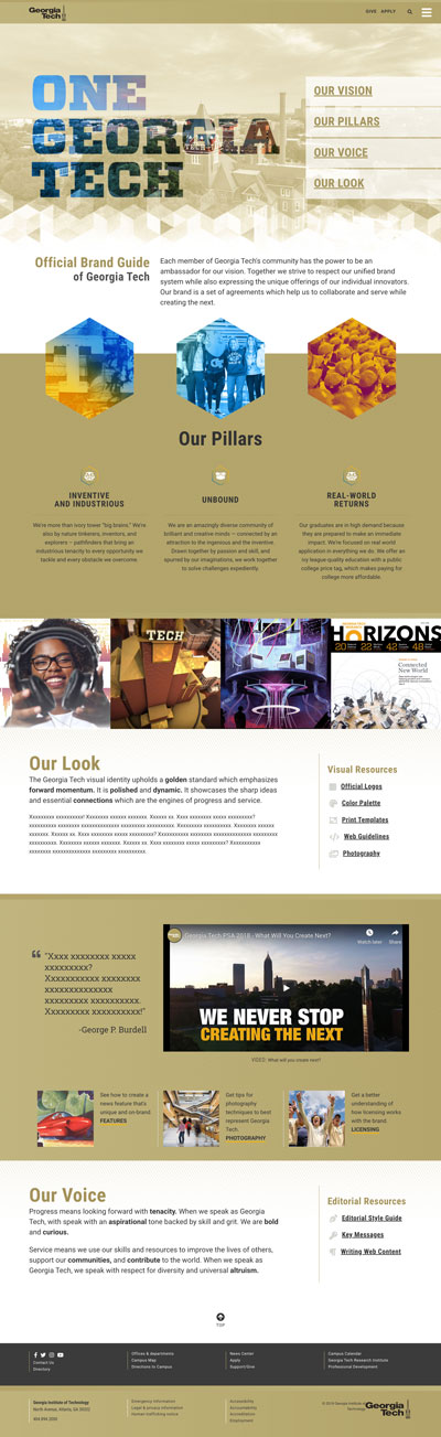 Georgia Tech Brand website redesign