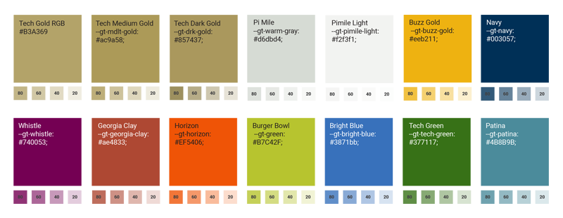 color swatches and fonts