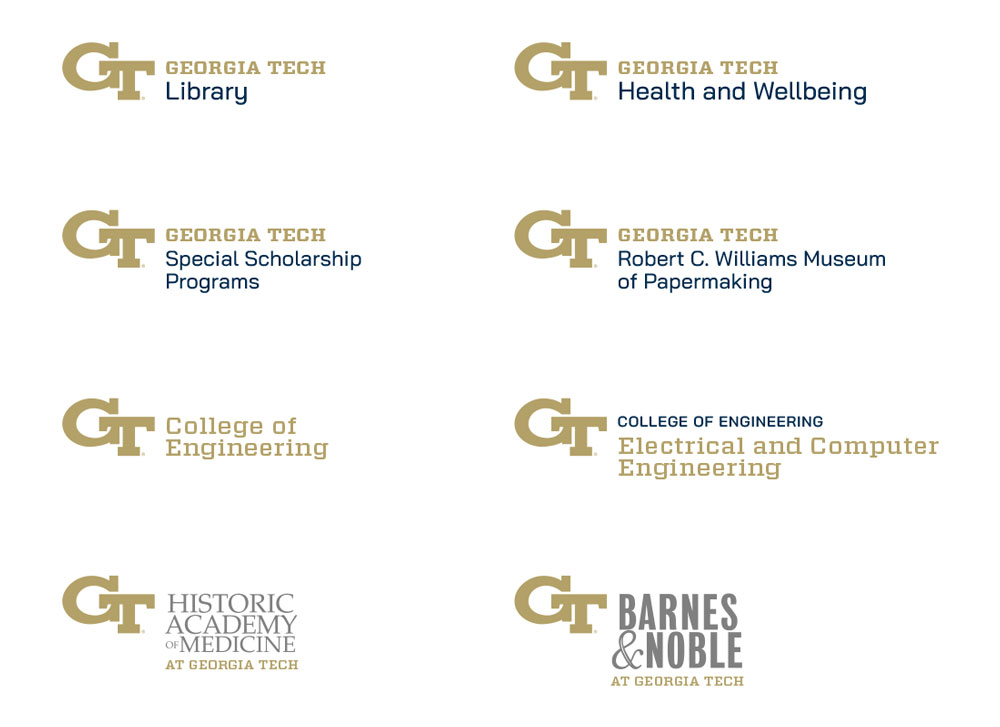 Georgia Tech logo concepts for department variations