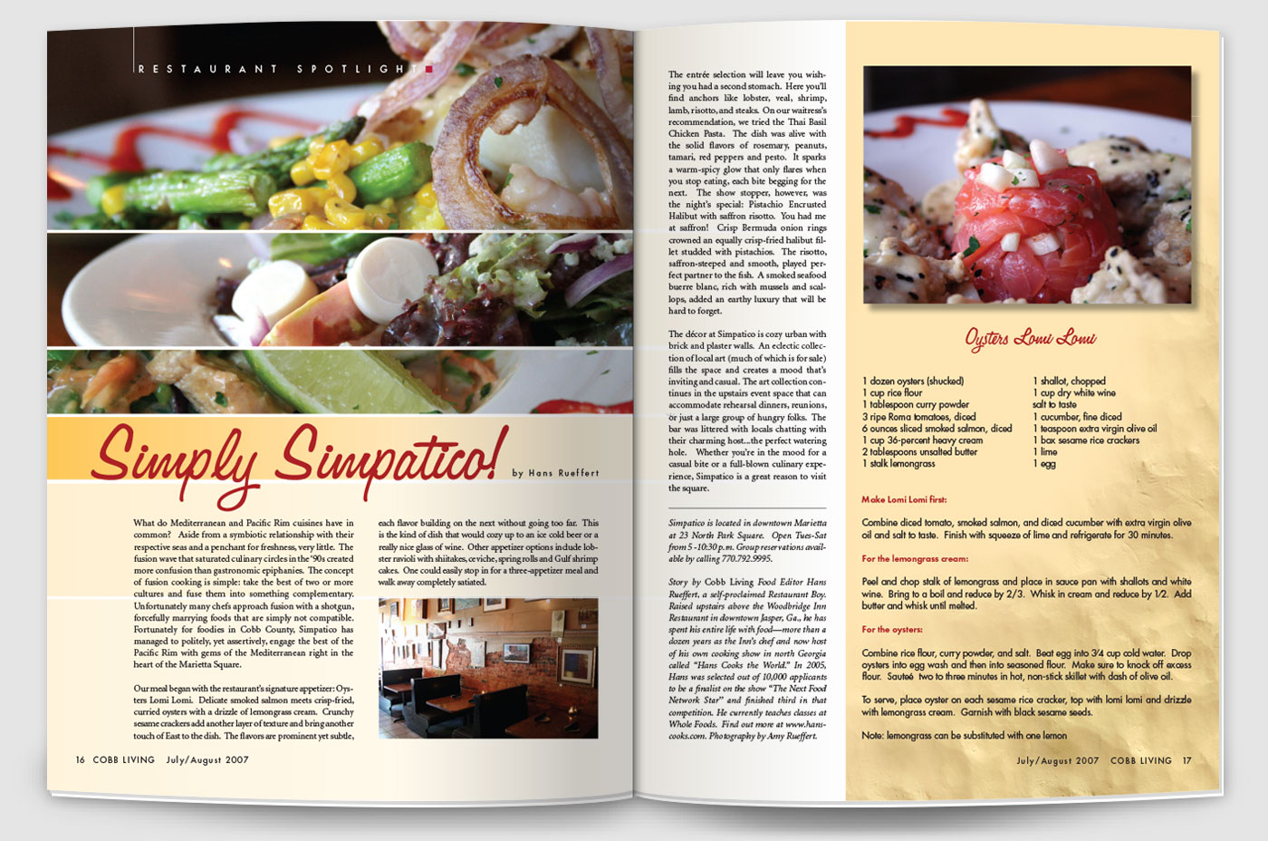 magazine story about a restaurant